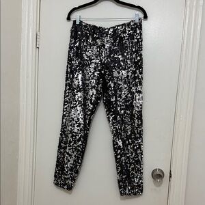 Urban Outfitters Black and Silver Sequin Pants